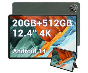 DOOGEE T30 Max Android 14 Tablette Tactile, 4K 12.4 Pouces Tablettes Gaming 20Go + 512Go/2To TF, 10800mAh/33W, 50MP+20MP, Helio G99 Octa Core, 2560 * 1600, Widevine L1, TUV/4G LTE/5G WiFi/OTG/GPS