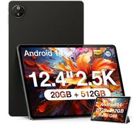 DOOGEE T30 MAX Tablette 512GB ROM(TF 2TB) +20GB RAM Android 14 Écran 12,4 Pouces 2560*1600, 10800mAh/33W, Helio G99/Octa Core, 50MP+20MP, Tablette Android 4G LTE+5G WiFi/Widevine L1/TÜV/OTG/GPS, Noir