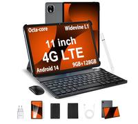 DOOGEE T30E Tablette avec Clavier, 8000mAh 11 Pouces, 9GB RAM + 128GB ROM/TF 1TB Tablette Android 14, 4G LTE +5G WiFi,Tablette Tactile, Octa-Core | BT5.0 | 13MP+5MP | Widevine L1 | Face ID