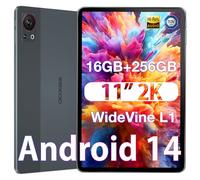 DOOGEE T30S Tablette Android 14, 2.4K Tablette 11 Pouces, 16GO RAM + 256GO ROM/TF 1TB Tablette Tactile, Tablette avec Carte Sim/13MP+8MP/Batterie de 8580mah/Widevine L1, Gris