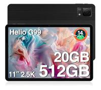 DOOGEE T40 4G Tablette Android 14, Helio G99, 11"" IPS 2.5K Ultra Clear (1600x2560), 20Go+512Go/2To extensible, 8580 mAh,OTG, Noir