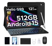 DOOGEE T40 Pro tablette 12 "IPS 2.4K 20GB(8 +12) 512GB Helio G99 10800mAh grande batterie Quad haut-parleur 7.6mm ultra-mince Smart Pad Tablette uniquement, noir