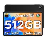 DOOGEE T40 Pro Tablette 12 pouces Android 15 - 20Go+512Go Grande Batterie 10800mAh Tablette Tactile Dual SIM 4G WIFI/Face ID - Noir