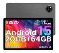 DOOGEE Tab A9+ Android 15 Tablette 11 Pouces, 20Go + 64Go (TF 2To) Unisoc T7200 8580 mAh Gaming Tablette Android, Wi-FI 5 Tablettes PC, 13 MP/FM/Face ID/Widevine L1/OTG/GPS/Deux Haut-Parleurs [2025]