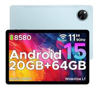 DOOGEE Tab A9+ Android 15 Tablette 11 Pouces, 20Go + 64Go (TF 2To) Unisoc T7200 8580 mAh Gaming Tablette Android, Wi-FI 5 Tablettes PC, 13 MP/FM/Face ID/Widevine L1/OTG/GPS/Deux Haut-Parleurs [2025]