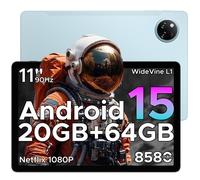 DOOGEE TAB A9+ Nouveauté 2025, Tablette Android 16 11 pouces avec Gemini IA, 8580 mAh, T7200 octa-core, 20 Go + 64 Go / 2 To LPDDR4X, 13 MP + 5 MP, Widevine L1, Face ID, BT 5.0, 5G WiFi, GPS, FM, OTG,