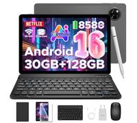 DOOGEE Tab A9 Pro+ Android 16 Tablette, Tablette 11 Pouces 90Hz, Batterie 8580mAh, 30 Go RAM+128 Go ROM/TF 2 to, Tablette avec Clavier Unisoc T7200, 13MP+5MP, Widevine L1/WiFi/OTG/Face ID/FM