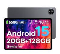 DOOGEE Tab A9 Pro Tablette 10 Pouces, Tablette Android 15, 20Go Ram+128Go Rom(2To TF),Tablette Tactile avec Batterie 6580mAh, Octa-Core 2.0Ghz, 8MP+5MP Caméra, BT5.0/Face ID,Gris