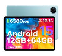 DOOGEE Tab A9 Tablette Android 15, Tablette 10 Pouces, Unisoc T310, 12GB RAM+64GB ROM(TF 2TB), 6580 mAh Tablette Tactile, 5G WiFi/Double Haut-parleur/8MP/Type-C/GMS/Bluetooth/Face ID/Jack 3,5 mm, Bleu