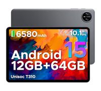 DOOGEE Tab A9 Tablette Android 15, Tablette 10 Pouces, Unisoc T310, 12GB RAM+64GB ROM(TF 2TB), 6580 mAh Tablette Tactile, 5G WiFi/Double Haut-parleur/8MP/Type-C/GMS/Bluetooth/Face ID/Jack 3,5 mm