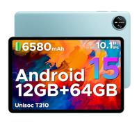 DOOGEE Tab A9 Tablette Android 15, Tablette 10 Pouces, Unisoc T310, 12GB RAM+64GB ROM(TF 2TB), 6580 mAh Tablette Tactile, 5G WiFi/Double Haut-parleur/8MP/Type-C/GMS/Bluetooth/Face ID/Jack 3,5 mm
