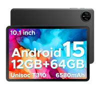 DOOGEE Tab A9 Tablette Android 16 pouces (2026), Tablettes Android, Unisoc T310, 12 Go RAM, 64 Go ROM (TF 2 To), Batterie 6580 mAh, 5G et Wi-Fi, double haut-parleur, caméra IA, USB-C, GMS, BT, Face ID