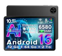 DOOGEE Tab A9 Tablette Android 16, Tablette 10 Pouces, 6580mAh Tablette Tactile 12GB+64GB(TF 2TB), Unisoc T310 Gemini AI Tablette Pas Cher, 8MP/5G WiFi/Double Haut-Parleur/GMS/Bluetooth 5.0/Face ID