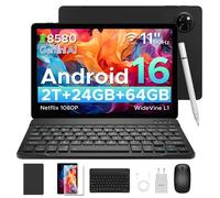 DOOGEE TAB A9+ Tablette Tactile 11"" Android 16, Tablette avec clavier,20 Go+64 Go,8580 mAh, Caméra 13MP, Facial unlock - Noir