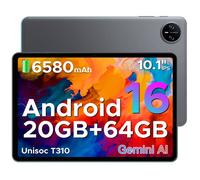DOOGEE TAB A9 Tablette Tactile - Android 16 Gemini AI, Écran 10.1"" IPS HD, 20GB+64GB, 6580mAh, Unisoc T310，5G，WiFi - Gris
