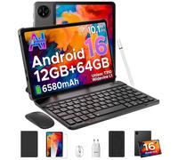 DOOGEE Tab A9 Tablette Tactile Avec clavier et stylet 10.1 pouces Android 16,12 Go+ 64 Go 6580mAh /Face ID/5G WiFi Tablette - Noir