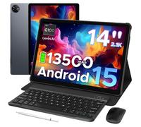 DOOGEE Tab E3 Max Tablette 14 Pouces,AI Tablette Android 15 Batterie 13500mAh,MTK G100 Octa-Core,32GB+256GB/TF 2TB,Tablette avec Clavier 2.1K (2160 * 1440) Écran,16MP+8MP/4G LTE/5G WLAN/GPS/GMS, Gris