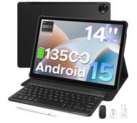 DOOGEE Tab E3 Max Tablette 14 Pouces,Tablette Android 15 Batterie 13500mAh,MTK G100 Octa-Core,32GB+256GB/TF 2TB,Tablette avec Clavier 2.1K (2160 * 1440) Écran,16MP+8MP/4G LTE/5G WLAN/GPS/GMS, Noir