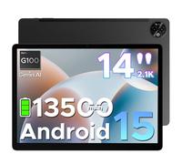 DOOGEE Tab E3 Max Tablette Android 15, Tablette 14 Pouces 13500mAh Batterie, MTK G100 Octa-Core, 32GB+256GB/TF 2TB, Tablette Tactile 2.1K (2160 * 1440) Écran, 16MP+8MP/4G LTE/5G WLAN/GPS/GMS, Noir