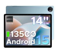 DOOGEE Tab E3 Max Tablette Android 15, Tablette 14 Pouces 13500mAh Batterie, MTK G100 Octa-Core, 32GB+256GB/TF 2TB, Tablette Tactile 2.1K (2160 * 1440) Écran, 16MP+8MP/4G LTE/5G WLAN/GPS/GMS, Bleu