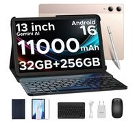 DOOGEE Tab E3 Pro Android 16 Tablette avec Clavier 13 pouces,32Go+256Go,11000mAh,Dual SIM WIFI Tablette Tactile - Golden