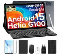 DOOGEE Tab E3+ Tablette Android 15, Tablette avec Clavier，FHD+ 90HZ,8800mAh，Tablette 12 Pouces,32Go + 256Go,Helio G100 Octa-Core,Stylo/Slot Carte SIM/7,5 mm/Souris/Boîtier/Quatre Haut-Parleurs，Gris