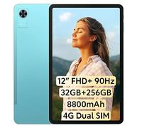 DOOGEE Tab E3+ Tablette Android 15, 12" IPS FHD+ 90Hz, 32Go RAM+256Go ROM, 8800mAh, 13+5MP Caméra, Octa-Core 6nm, Double SIM 4G LTE, 4 Haut-Parleur, GPS, Gemini AI Tablet Bleu