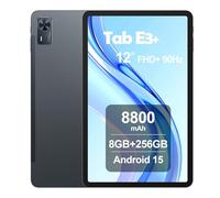 DOOGEE Tab E3+ Tablette Android 15, 12" IPS FHD+ 90Hz, 32Go RAM+256Go ROM, 8800mAh, 13+5MP Caméra, Octa-Core 6nm, Double SIM 4G LTE, 4 Haut-Parleur, GPS, Gemini AI Tablet Gris