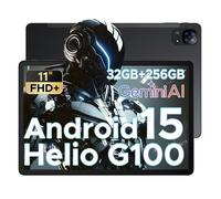 DOOGEE TAB E3 Tablette Tactile Android 15 - 32Go+256Go (2To), Helio G100, Écran 11"" IPS 90Hz, 8800mAh, 13MP，4G LTE-Noir