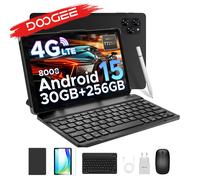 DOOGEE TAB G6 Tablette 11 pouces Android 15, 30 Go + 256 Go, octa-core T7250, 8 Go, batterie 8000 mAh, double haut-parleur, 4G LTE, Widevine L1, Face ID, Bluetooth 5.0, Wi-Fi 5G, GPS, Noir