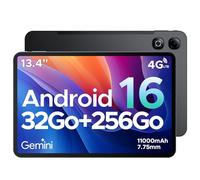 DOOGEE Tab G6 Max Tablette Android 16, Tablette avec Carte SIM, Tablette Tactile 13.4 Pouces FHD+ 90HZ, 32Go+256Go(2TB TF), 11000mAh+18W, Corps Métallique Ultra-Mince 7,7mm, Gemini AI/Face ID/OTG,Nero