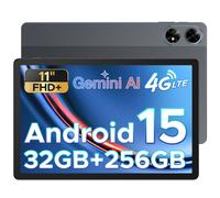 DOOGEE Tab G6 Plus Tablette Android 15, 11 pouces 2025, emplacement pour carte SIM, IA, FHD+, 32 Go RAM + 256 Go ROM, 8000 mAh, octa-core T7280, Widevine L1, 5G, Wi-Fi, Bluetooth 5.0, GPS - Gris