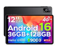 DOOGEE Tab G6 Pro Android 16 Tablette 12 Pouces 90Hz 2.4K 36Go RAM+128Go ROM Helio G100 Octa-Core Gemini AI Tablette avec Carte Sim, 13MP+8MP, 4G LTE 5G WiFi/9000mAh/OTG/Double Haut-Parleur