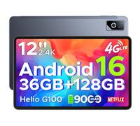 DOOGEE Tab G6 Pro Android 16 Tablette 12 Pouces 90Hz 2.4K 90Hz 2.4K 36Go RAM+128Go ROM Helio G100 Octa-Core Gemini AI Tablette avec Carte Sim, 13MP+8MP, 4G LTE 5G WiFi/9000mAh/OTG/Double Haut-Parleur