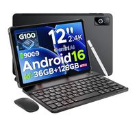 DOOGEE Tab G6 Pro Gemini AI Android 16 Tablette Tactile 12 Pouces 2.4K 90Hz Helio G100 Octa-Core 36Go+128Go Tablette avec Clavier, 9000mAh/18W 7.5mm Ultra-Thin Tablette avec Stylet, 2 Speakers/Face ID