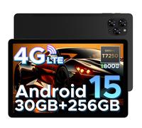 DOOGEE TAB G6 Tablette 11 pouces Android 15, 30 Go + 256 Go, octa-core T7250, 8 Go, batterie 8000 mAh, double haut-parleur, 4G LTE, Widevine L1, Face ID, Bluetooth 5.0, Wi-Fi 5G, GPS, Noir