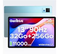 DOOGEE Tablette Android 16, U13 Tablette 13 Pouces Écran FHD+ 90 Hz, 32 Go RAM + 256 Go ROM (Ex to 2 to), Unisoc T7280, 11000mAh Batterie, 18 W Charge Rapide, WiFi 5, Double Caméra, GPS