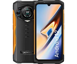DOOGEE Telephone Portable Incassable, S98 (2022) 6.3" FHD+ Helio G96 8 Go+256 Go Android 12, Caméra 64MP et Caméra de Vision Nocturne IR 20MP 6000 mAh Affichage arrière, Antichoc/Étanche-Orange