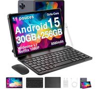 DOOGEE U11 Pro Tablette Android 15, Tablette 11 Pouces 30GB RAM+256GB ROM/TF 2TB, Batterie 8580mAh,Tablette avec Clavier Unisoc T7200 90Hz, Tablette Tactile 5G WiFi/13 MP/GPS/OTG/Face ID