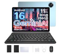 DOOGEE U11 Pro Tablette Android 16, tablette 11", 30 Go + 256 Go/2 To TF, 8580 mAh, Octa-Core, écran 90 Hz, 1080p, WiFi 5G, Widevine L1, BT5.0, 13MP + 5MP, Face ID/OTG avec stylo, clavier, souris et