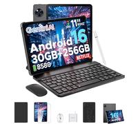 DOOGEE U11 Pro Tablette Android 16 11" Gemini AI, 30 Go + 256 Go (2 To TF), 8580 mAh, 90 Hz, WiFi 5, T7200 Octa Core, 13 MP + 5 MP, tablette avec clavier, stylo, souris, étui, noir