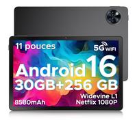 DOOGEE U11 Pro Tablette Android 16, Tablette 11 Pouces, Gemini AI 30GB RAM+256GB ROM/TF 2TB, Batterie 8580mAh, Octa-Core T7200 90Hz,13MP Caméra, Tablette Tactile 1080P/5G WiFi/OTG/Face ID