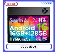 DOOGEE U11 Tablette 11'' avec IA Gemini, 16 Go + 128 Go / 2 To - Noir