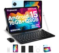 DOOGEE U11 Tablette Android 15, Tablette 11 Pouces, 16GB RAM+128GB ROM(2TB TF), Octa-Core Tablette Tactile, 8580mAh, Corps Métallique Ultra-Mince 7,9 mm, Caméra 13MP, Support Face ID/5G WiFi