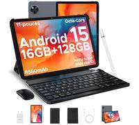 DOOGEE U11 Tablette Android 15, Tablette 11 Pouces, 16GB RAM+128GB ROM(2TB TF), Octa-Core Tablette Tactile, 8580mAh, Corps Métallique Ultra-Mince 7,9 mm, Caméra 13MP, Support Face ID/5G WiFi