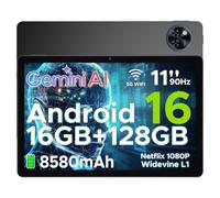 DOOGEE U11 Tablette Android 16 avec Gemini AI,11 Pouces 90 Hz,16GB RAM+128GB ROM(2TB TF),Octa-Core Tablette Android, 8580mAh,Corps Métallique Ultra-Mince 7,9 mm,Caméra 13MP,Widevine L1/Face ID/5G WiFi