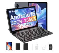 DOOGEE U11 Tablette Android 16, 11 Pouces Tablette avec Clavier, 16GB RAM+128GB ROM(2TB TF), T7200Octa-Core Tablette Tactile 90Hz, 8580mAh, Gemini AI,7,9 mm,Tablette Tactile 5G WiFi/Face ID