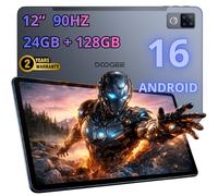 DOOGEE U12, Écran 12″ FHD+ 90 Hz IPS, 30 Go RAM + 128 Go (Extensible Jusqu’à 2 to), Batterie 9 000 mAh avec Charge Rapide 18 W & Reverse Charging, Caméra 13 MP + Selfie 8 MP, Gris Brumeux