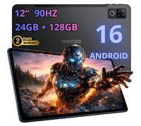 DOOGEE U12, Écran 12″ FHD+ 90 Hz IPS, 30 Go RAM + 128 Go (Extensible Jusqu’à 2 to), Batterie 9 000 mAh avec Charge Rapide 18 W & Reverse Charging, Caméra 13 MP + Selfie 8 MP, Noir Obsidienne