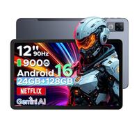 DOOGEE U12 Tablette Android 16, Tablette 12 Pouces, 24GB RAM+128GB ROM(TF 2TB), Batterie 9000 mAh 18W Charge Rapide, Unisoc T7255 Octa-Core Caméra 13MP Tablette Tactile, 5G WiFi Bluetooth GPS